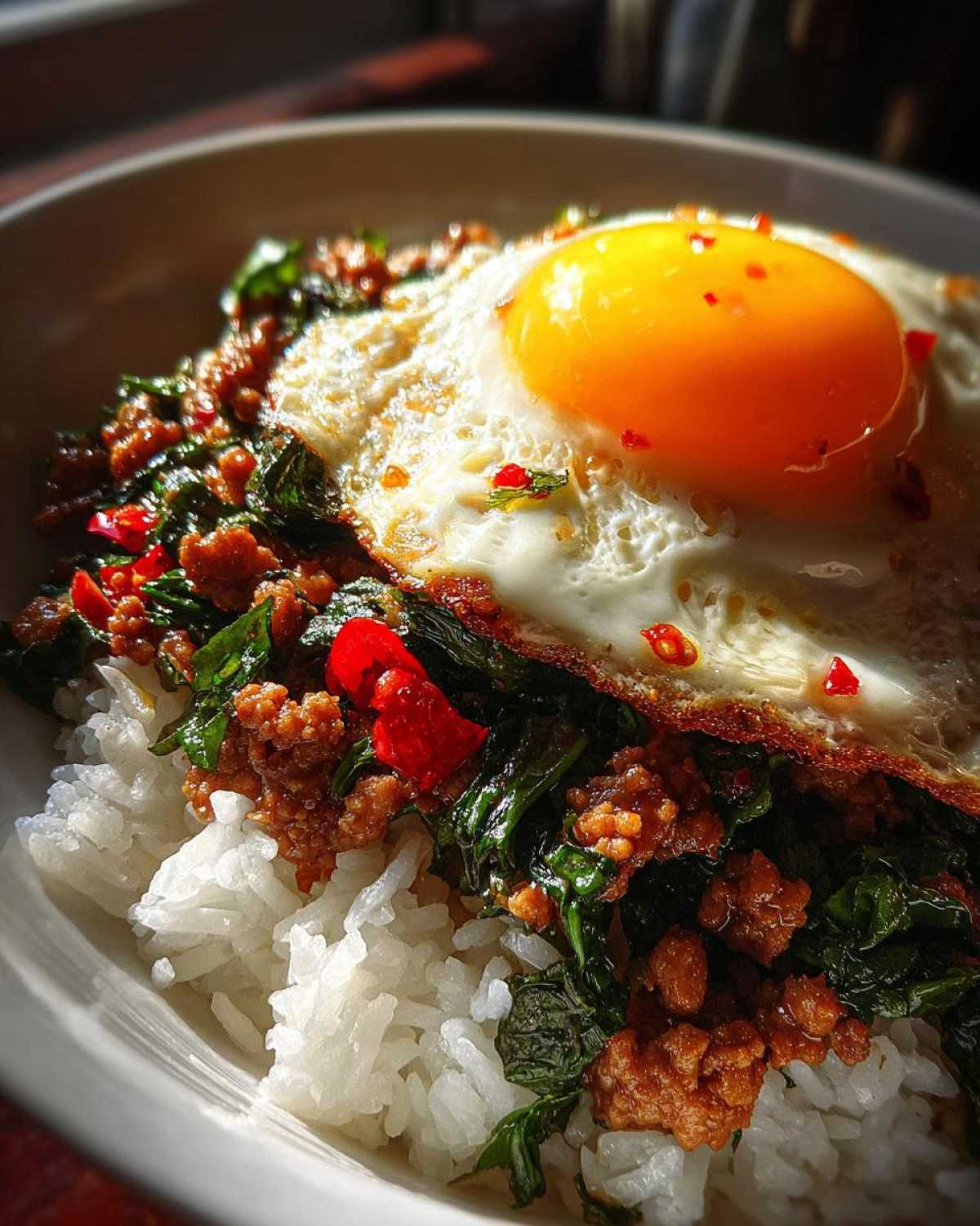 Thai Basil Chicken (Pad Krapow) - detail 2