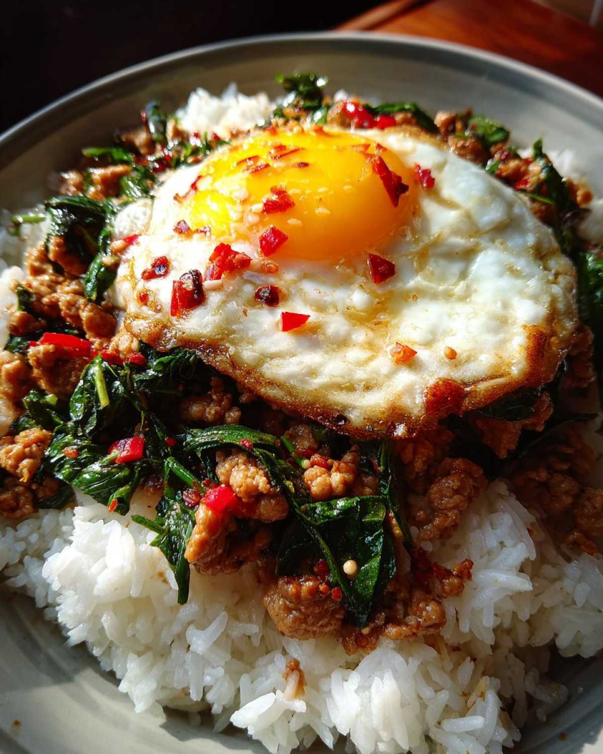 Thai Basil Chicken (Pad Krapow) - detail 4
