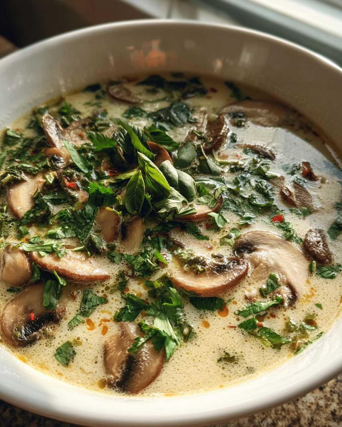 Vegetarian Thai Coconut Soup (Tom Kha) - detail 4