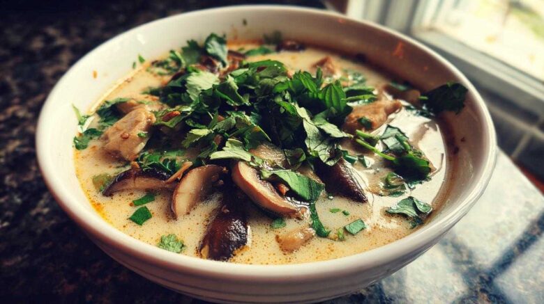 Vegetarian Thai Coconut Soup (Tom Kha)