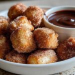 Air Fryer Churro Bites with Chocolate Sauce