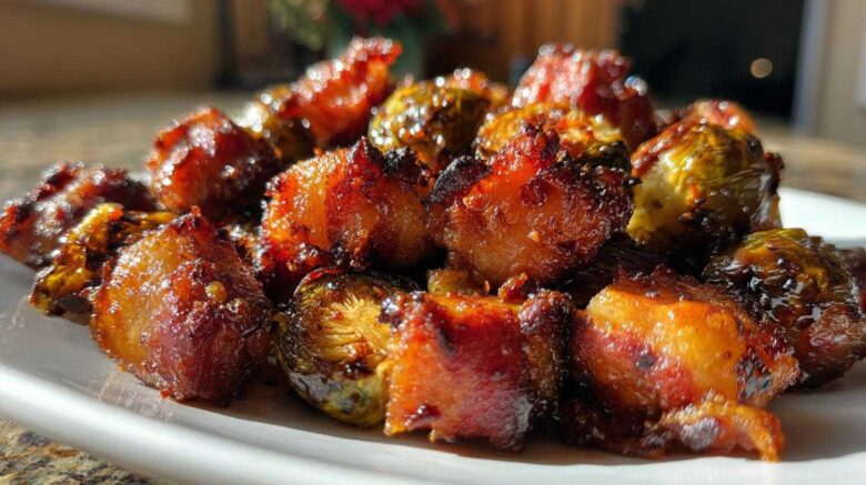 Air Fryer Maple Bacon Brussels Sprout Bites