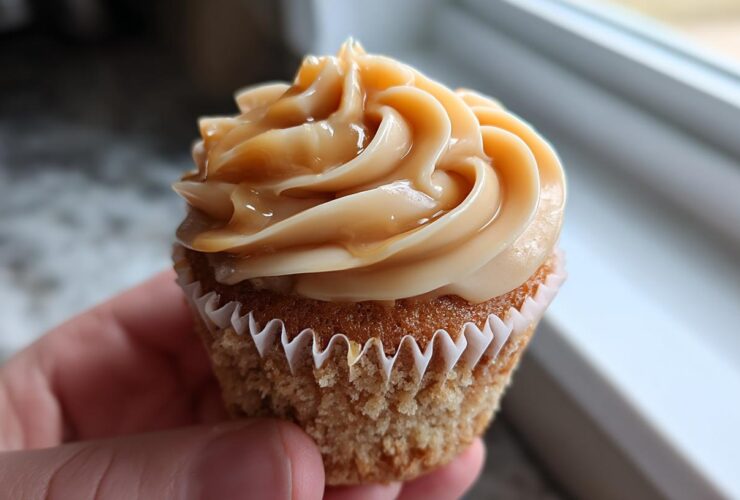 Apple Cider Cupcakes with Caramel Frosting