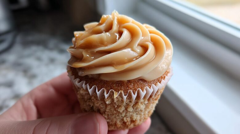 Apple Cider Cupcakes with Caramel Frosting