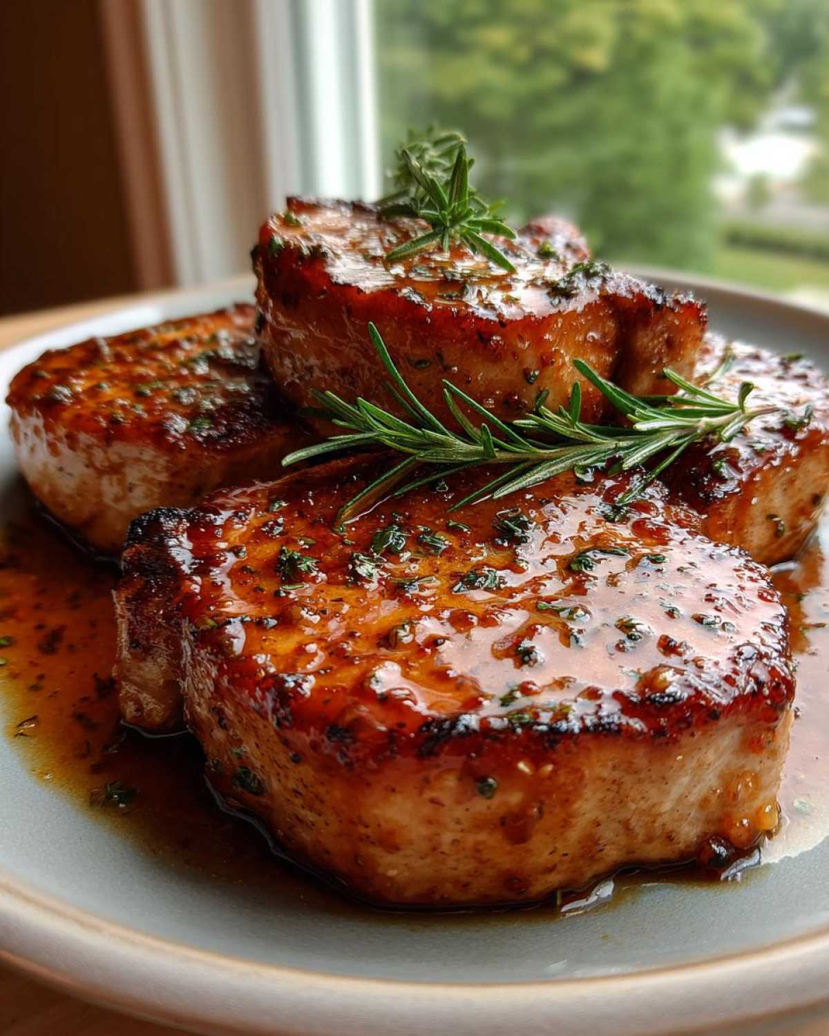 Apple Cider Glazed Pork Chops with Rosemary - detail 1