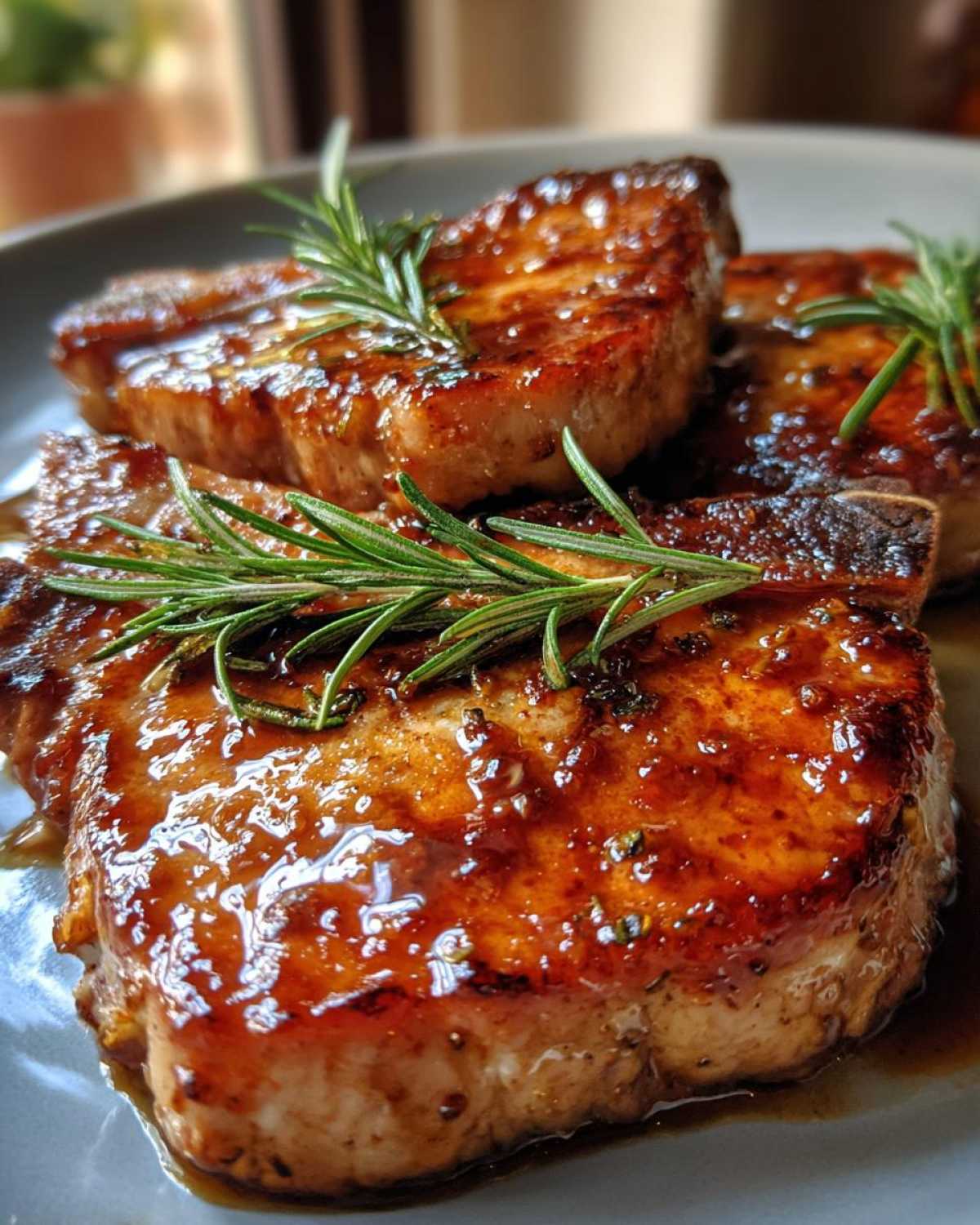 Apple Cider Glazed Pork Chops with Rosemary - detail 3