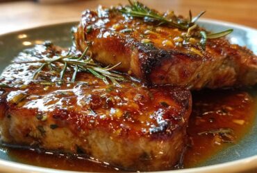 Apple Cider Glazed Pork Chops with Rosemary