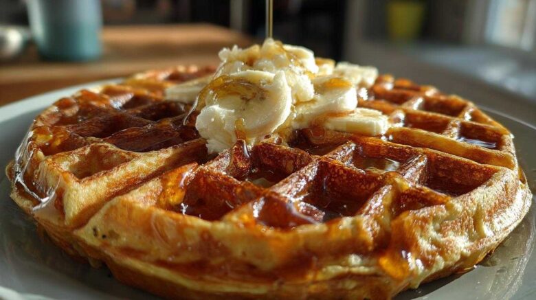 Banana Bread Waffles with Honey Butter