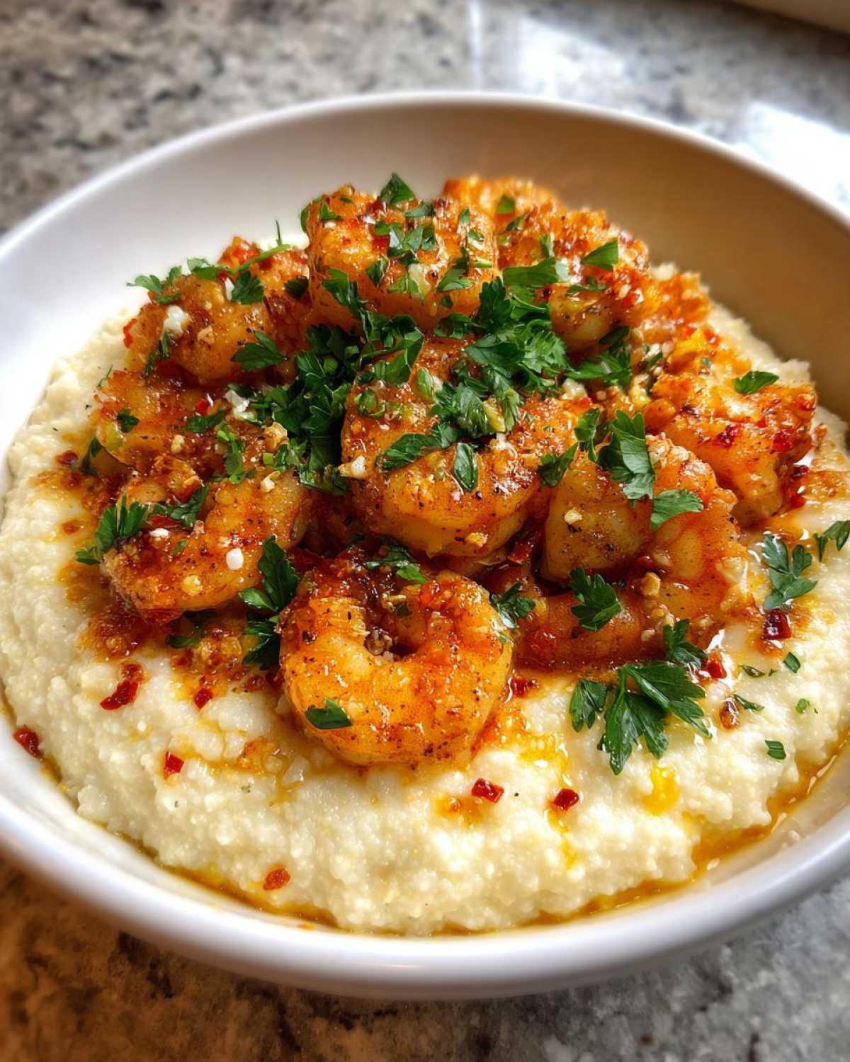 Cajun Shrimp and Cauliflower Grits (Keto Twist on Southern) - detail 3