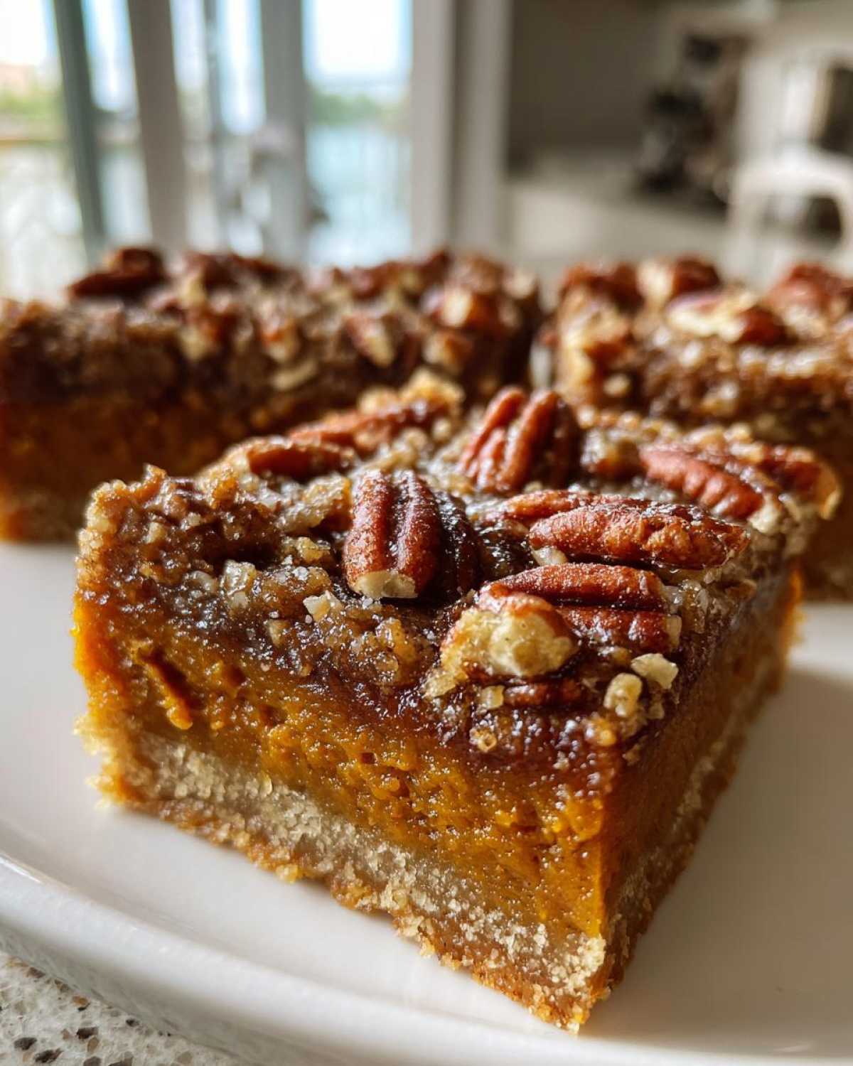 Candied Pecan Sweet Potato Pie Bars - detail 3