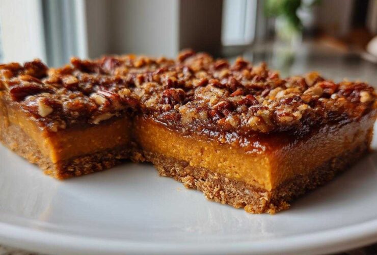 Candied Pecan Sweet Potato Pie Bars