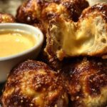 Cheddar Stuffed Pretzel Bites with Beer Cheese Dip