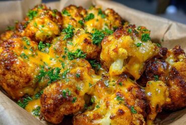 Cheesy Buffalo Cauliflower Bites (Air Fryer)