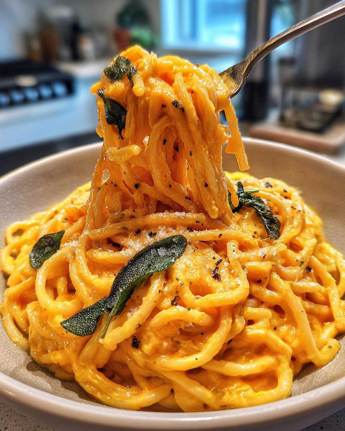 Creamy Pumpkin Pasta with Sage Brown Butter - detail 1