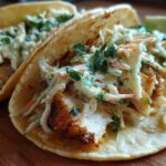Crispy Air Fryer Fish Tacos with Lime Slaw