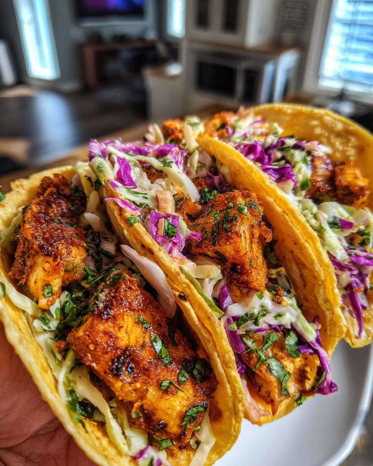 Crispy Air Fryer Fish Tacos with Lime Slaw - detail 2