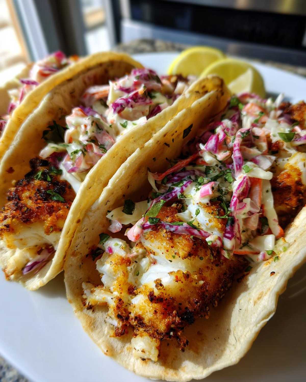 Crispy Air Fryer Fish Tacos with Lime Slaw - detail 3