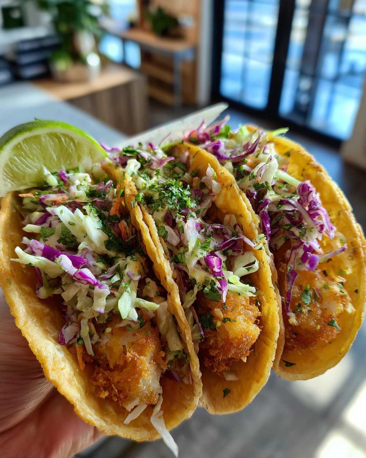 Crispy Air Fryer Fish Tacos with Lime Slaw - detail 4