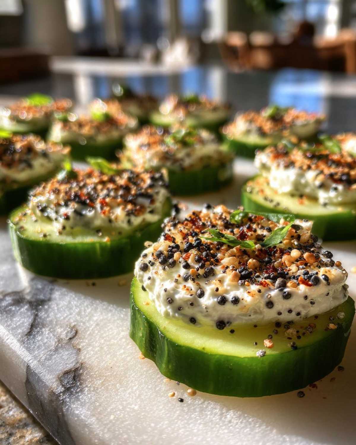 Everything Bagel Cucumber Bites (Low-Carb Snack) - detail 1