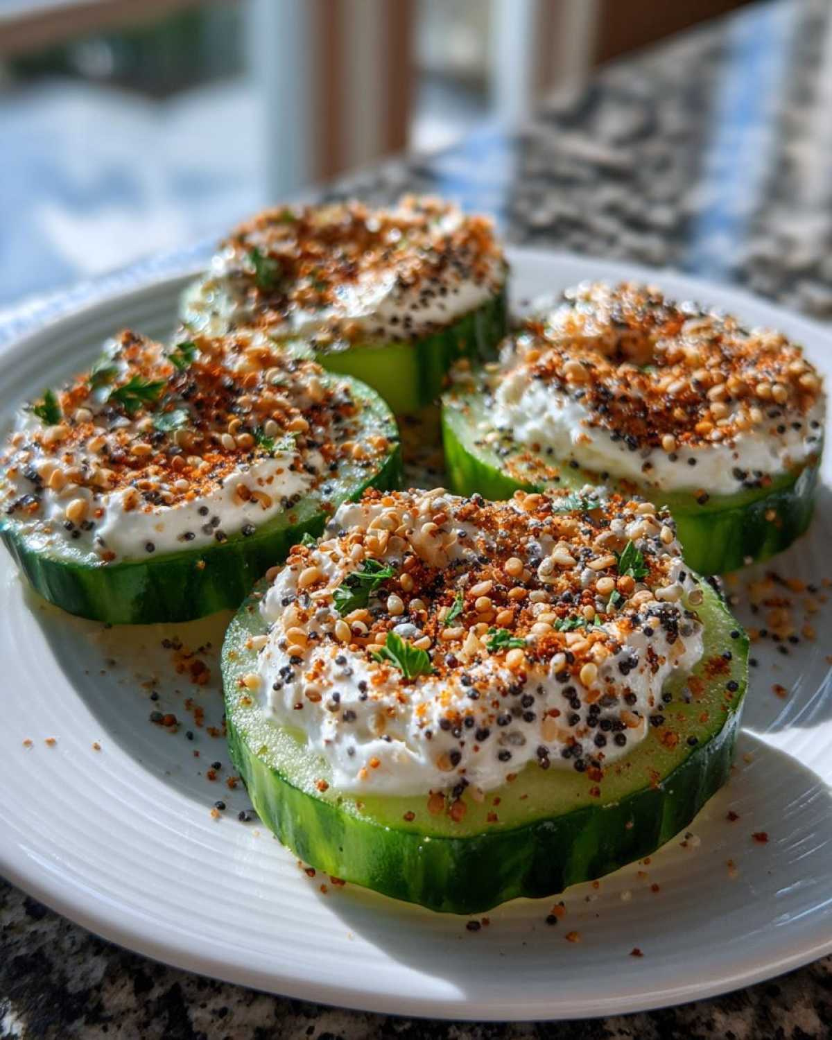 Everything Bagel Cucumber Bites (Low-Carb Snack) - detail 2