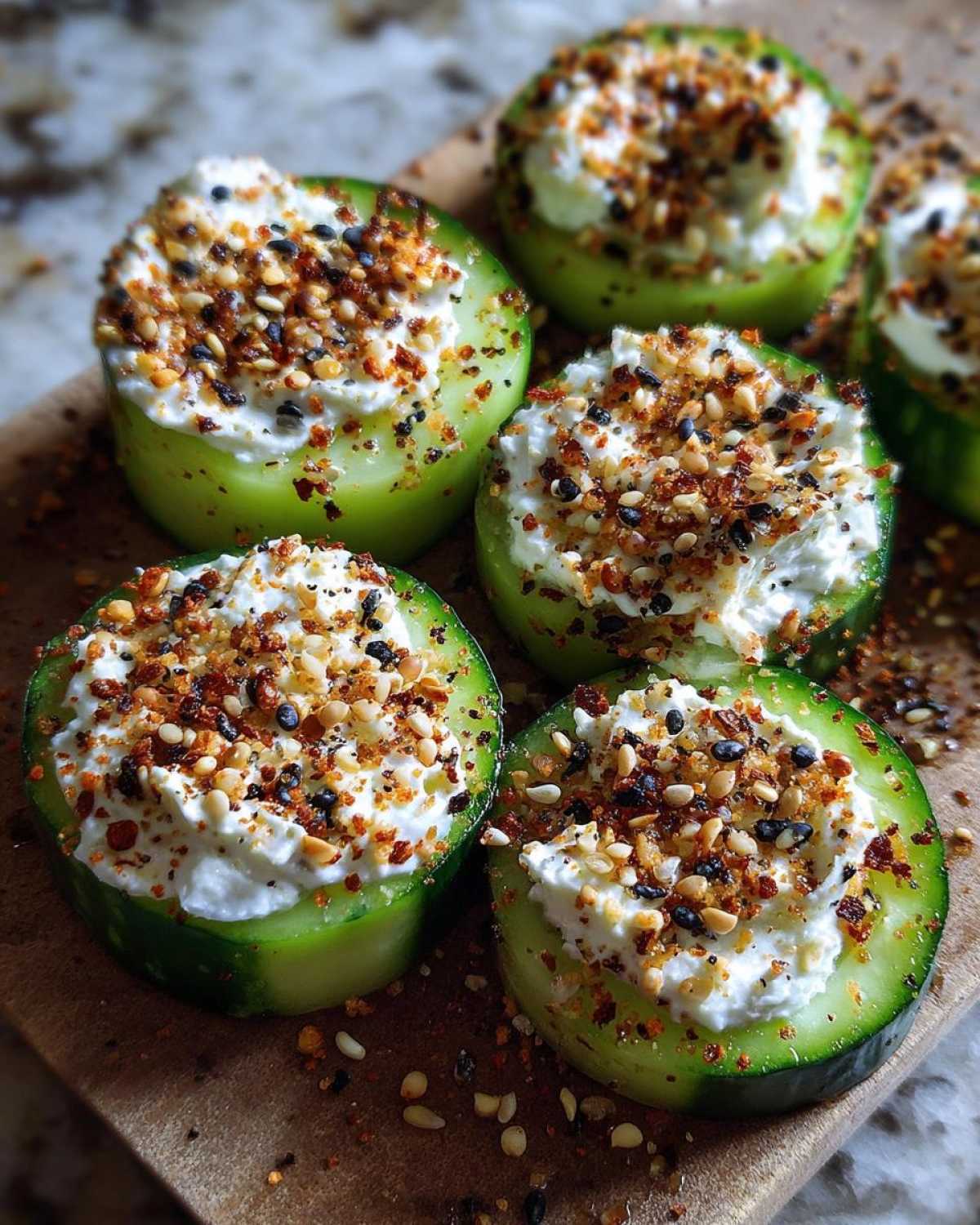 Everything Bagel Cucumber Bites (Low-Carb Snack) - detail 3