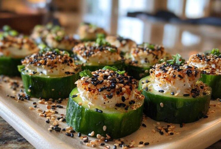 Everything Bagel Cucumber Bites (Low-Carb Snack)