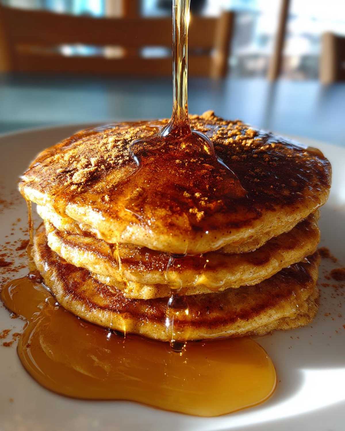 Fluffy Pumpkin Spice Pancakes with Maple Drizzle - detail 1