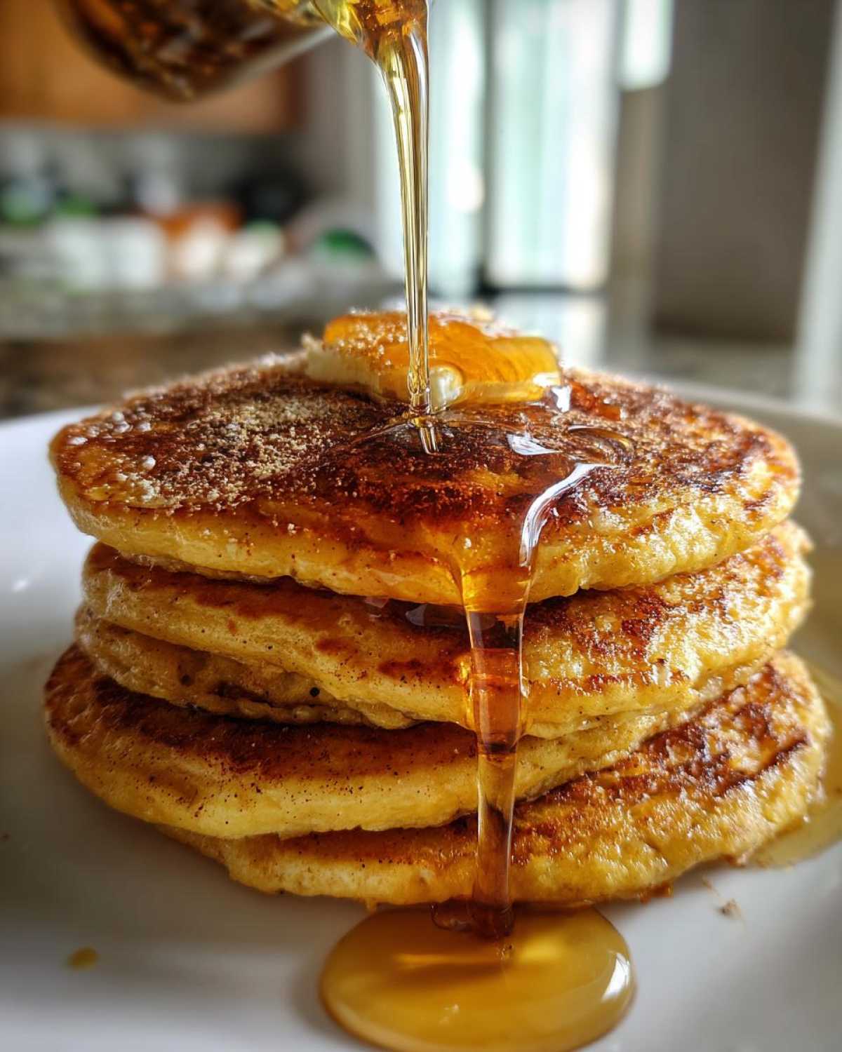 Fluffy Pumpkin Spice Pancakes with Maple Drizzle - detail 2