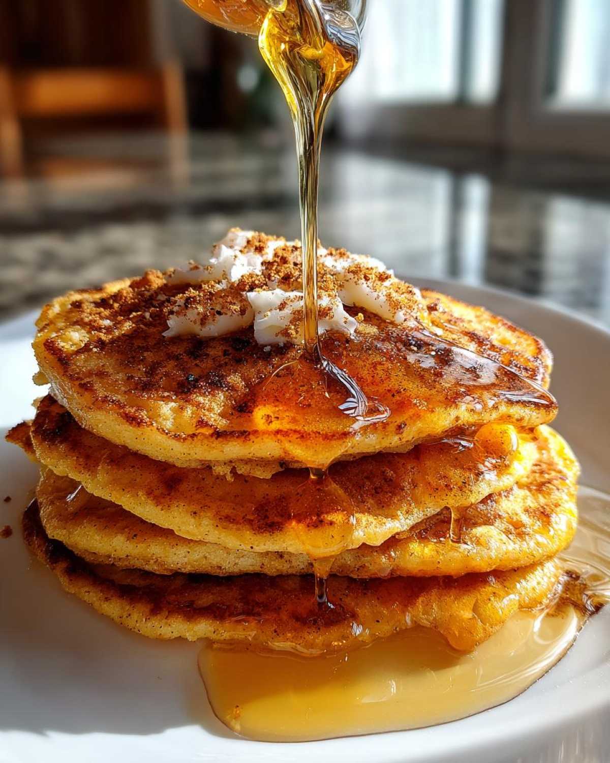 Fluffy Pumpkin Spice Pancakes with Maple Drizzle - detail 3