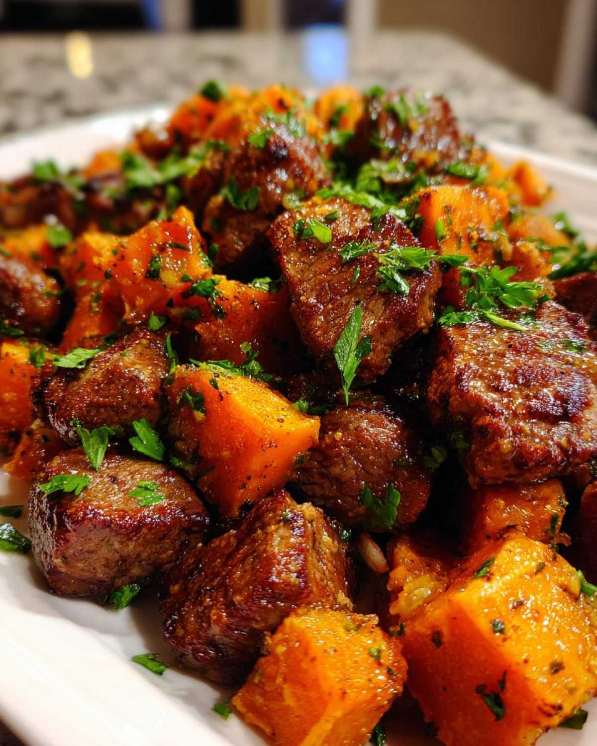 Garlic Butter Steak Bites with Sweet Potatoes - detail 3