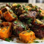 Garlic Butter Steak Bites with Sweet Potatoes