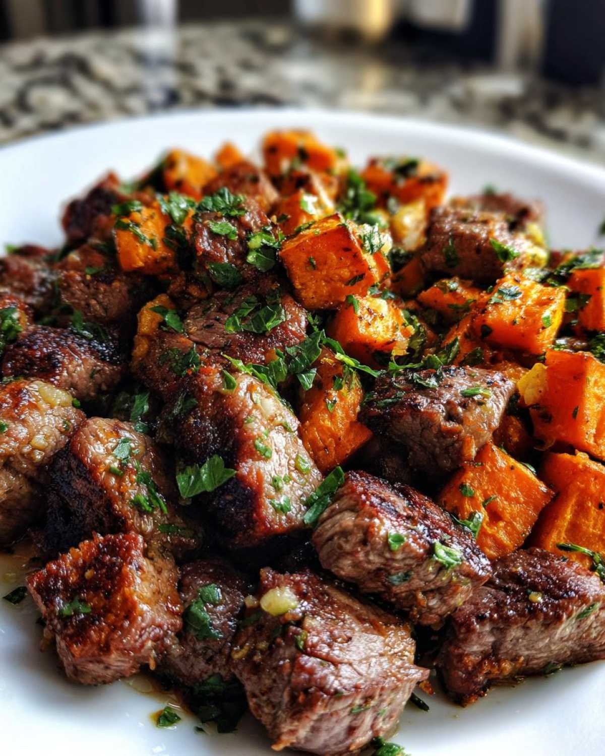 Garlic Butter Steak Bites with Sweet Potatoes - detail 4