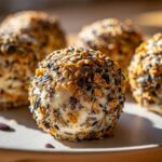 Ghostly Halloween Cheese Ball Bites