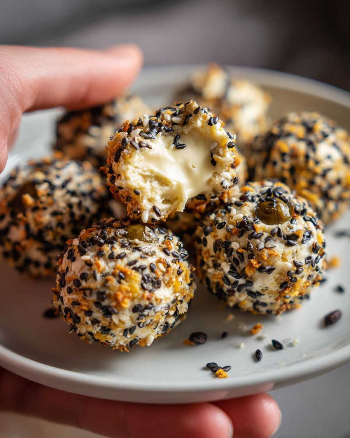 Ghostly Halloween Cheese Ball Bites - detail 2