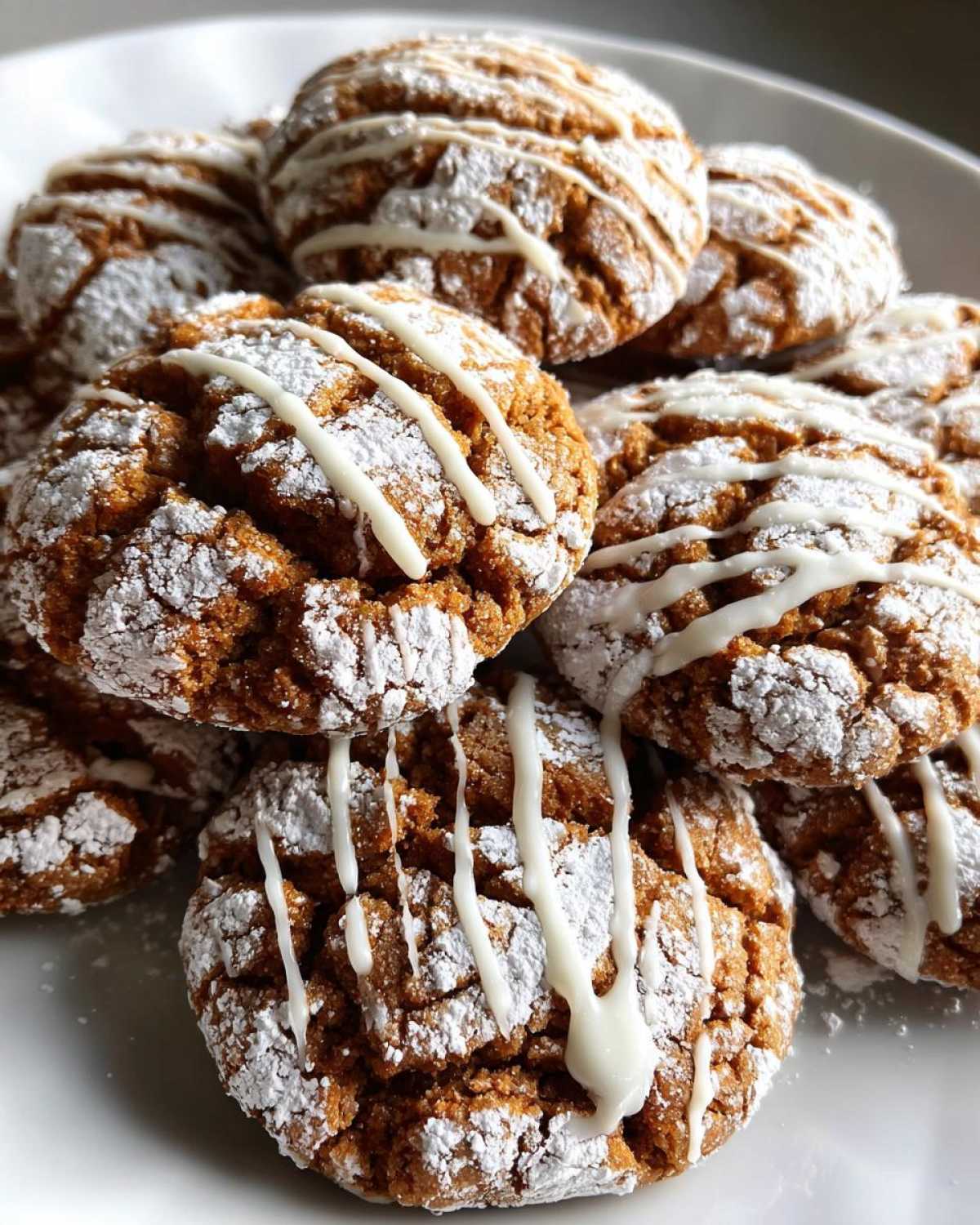Gingerbread Crinkle Cookies with Maple Glaze - detail 1