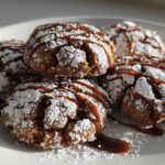 Gingerbread Crinkle Cookies with Maple Glaze