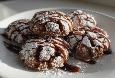Gingerbread Crinkle Cookies with Maple Glaze