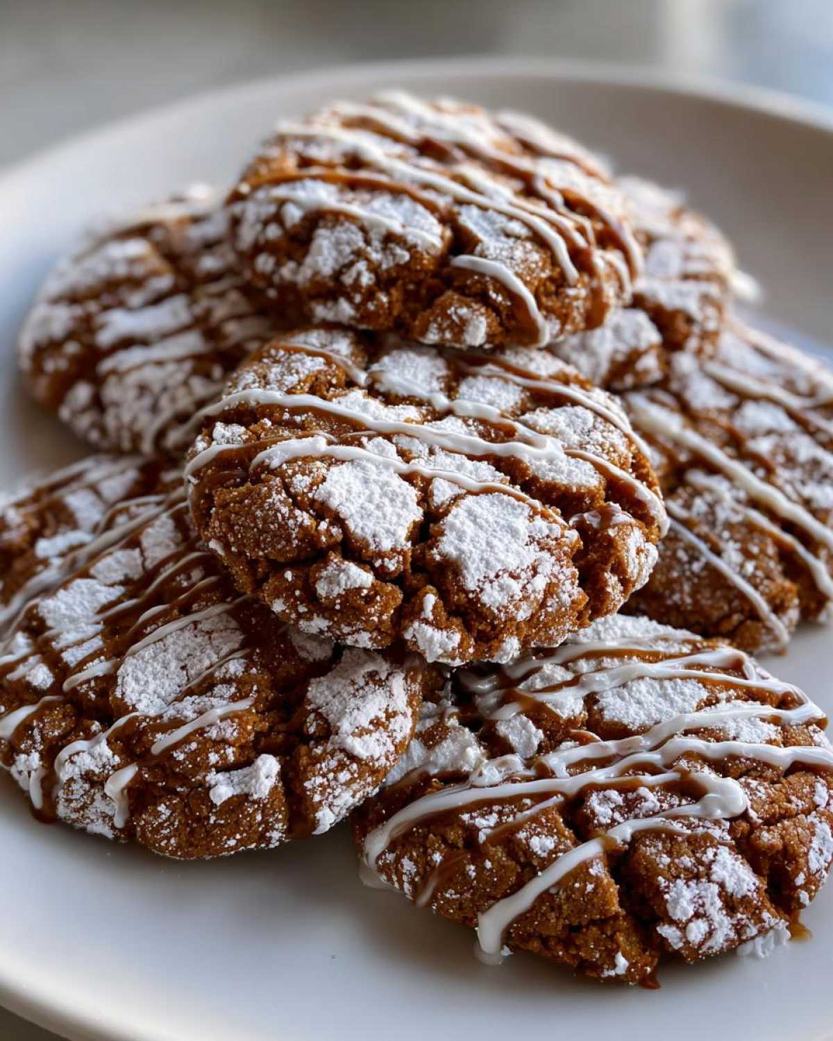 Gingerbread Crinkle Cookies with Maple Glaze - detail 4