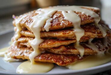 Gingerbread Pancakes with Vanilla Glaze