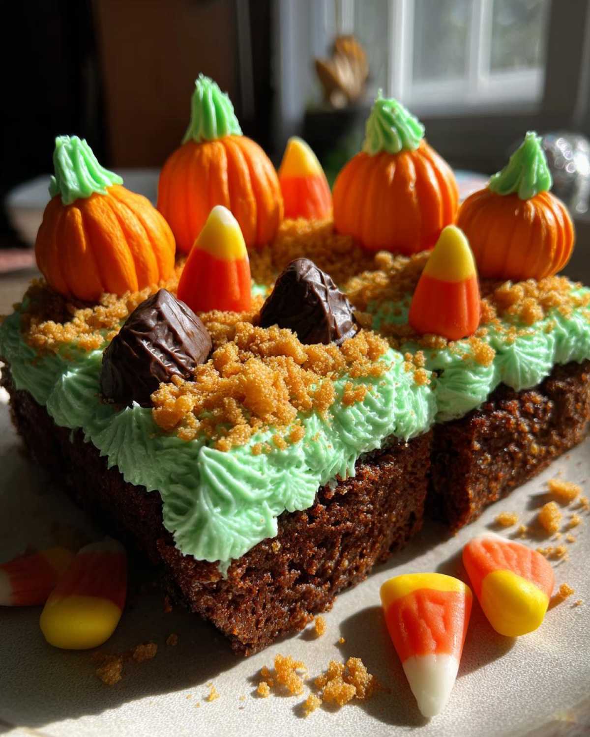 Haunted Pumpkin Patch Cake (Halloween Decor Idea) - detail 1