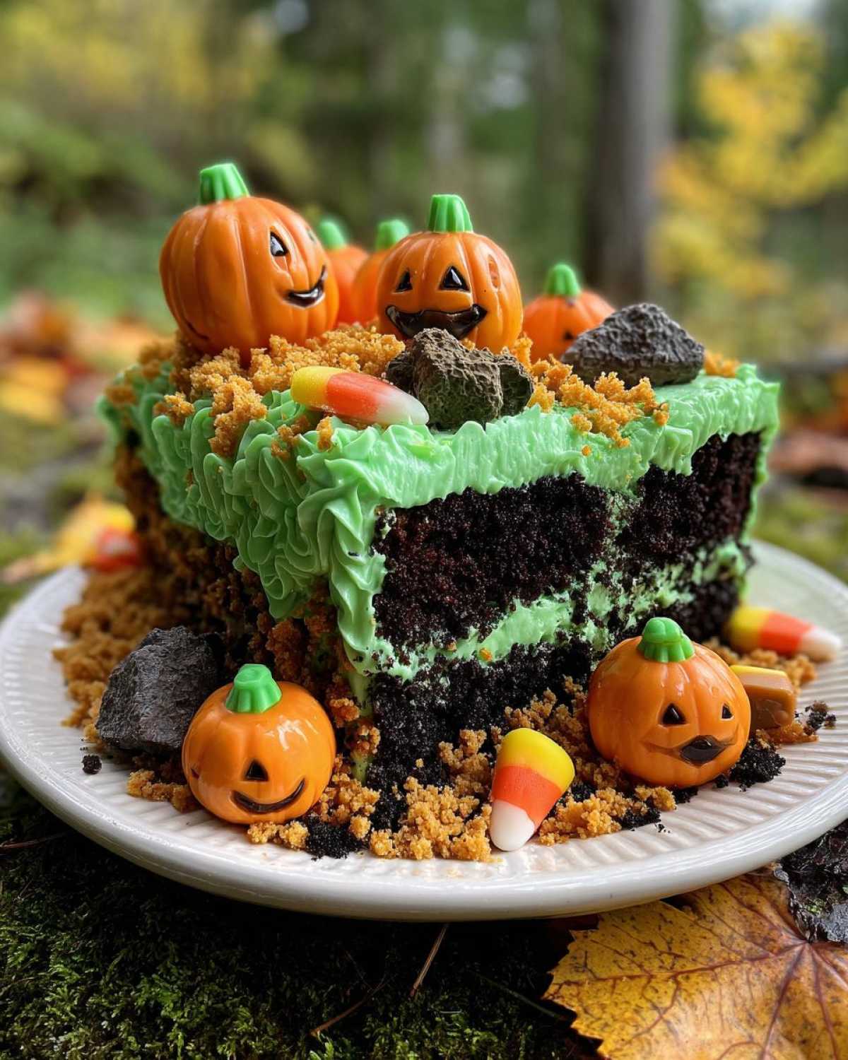 Haunted Pumpkin Patch Cake (Halloween Decor Idea) - detail 2