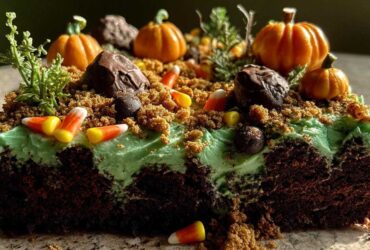 Haunted Pumpkin Patch Cake (Halloween Decor Idea)