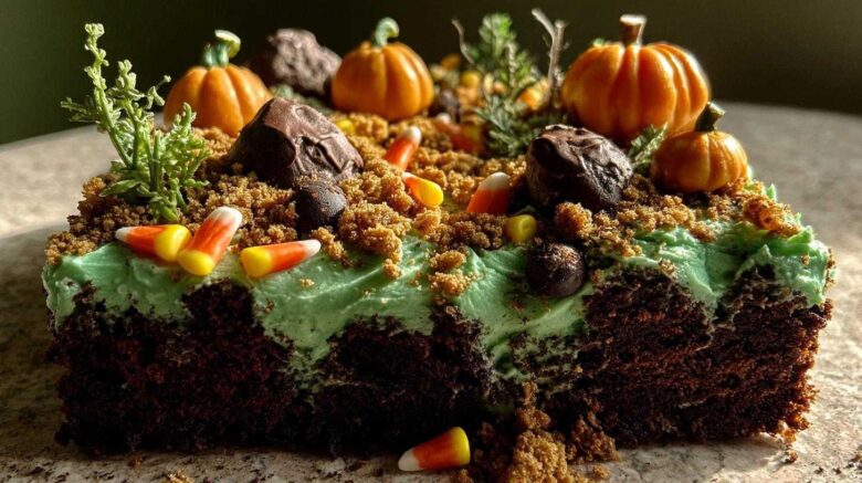 Haunted Pumpkin Patch Cake (Halloween Decor Idea)