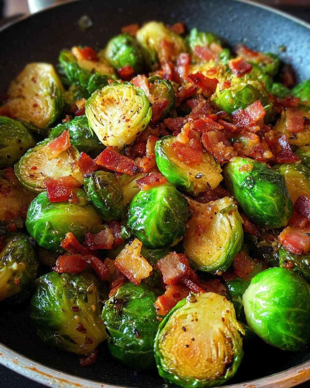 Honey Garlic Brussels Sprouts & Bacon Skillet - detail 1