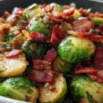 Honey Garlic Brussels Sprouts & Bacon Skillet