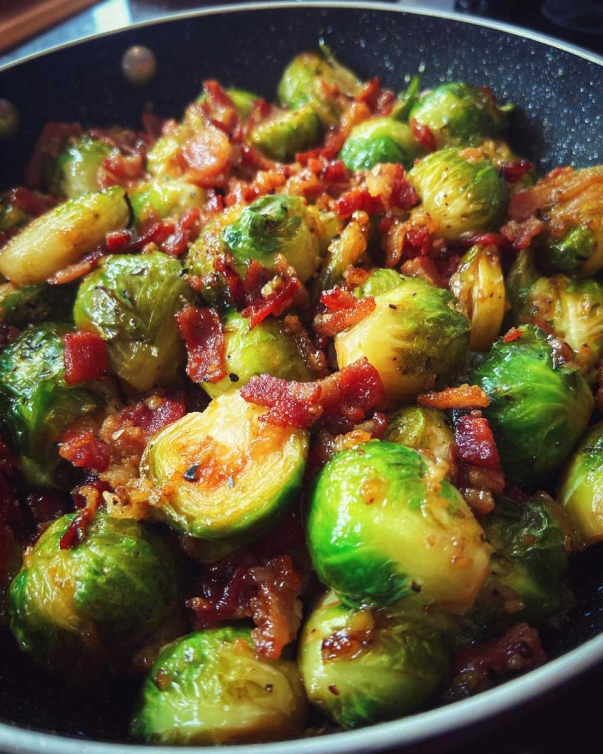 Honey Garlic Brussels Sprouts & Bacon Skillet - detail 3