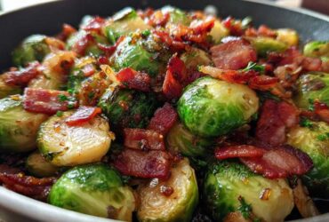 Honey Garlic Brussels Sprouts & Bacon Skillet