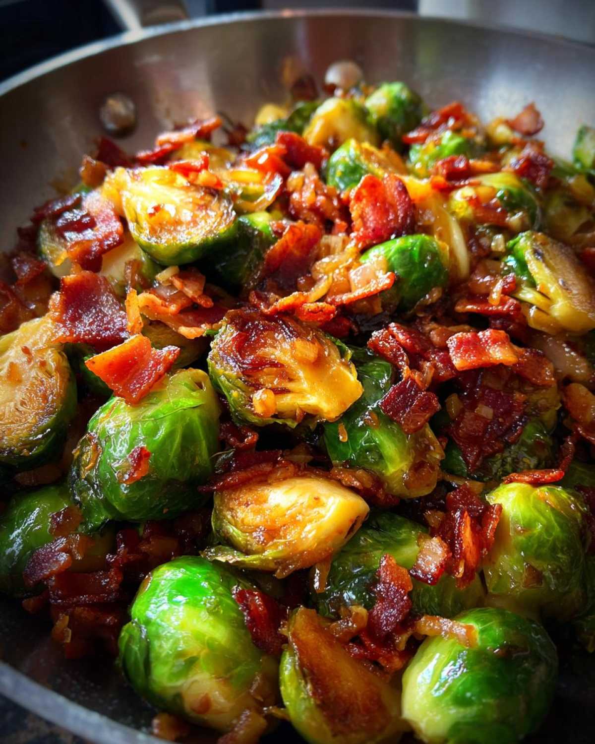 Honey Garlic Brussels Sprouts & Bacon Skillet - detail 4