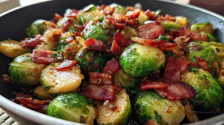 Honey Garlic Brussels Sprouts & Bacon Skillet