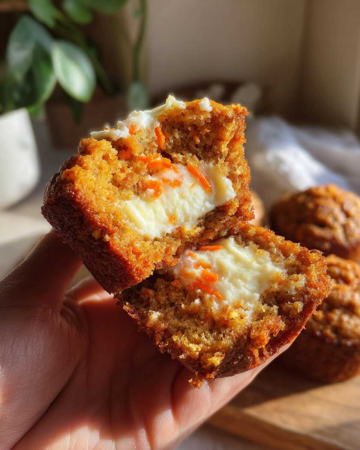 Inside-Out Carrot Cake Muffins with Cream Cheese Filling - detail 1